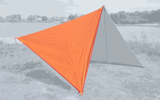 Bent Canvas Plain Single Tarp Ocean Wave / Zipper Orange – Bild 3