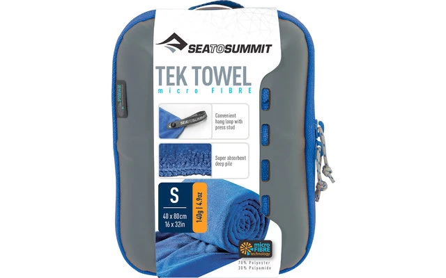 Sea To Summit TEK Frottee Mikrofaser Handtuch Small Cobalt Blau – Bild 2