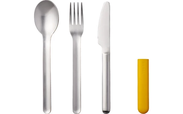 Mepal Bloom Edelstahl Besteck Set Inkl. Kunststoffhülle 3-tlg. Pebble White – Bild 2