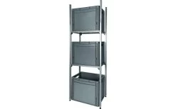 SYS-RACK Aluminium Regal-System 43-L-RR-1 Längs Für Heckgarage 45 X 31 X 130 Cm