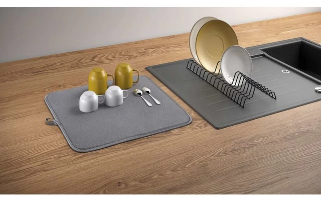 Metaltex Dry-Tex 2-in-1 Abtropfgestell Mit Microfasermatte Silber – Bild 7