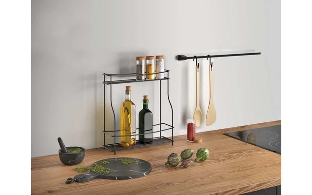Metaltex Balsamico LAVA Gewürzregal 2 Etagen Schwarz â Bild 2