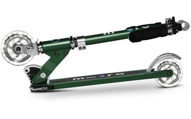 Micro Sprite LED Klappbarer Aluminium Scooter Mit LED-Rollen Wald Grün