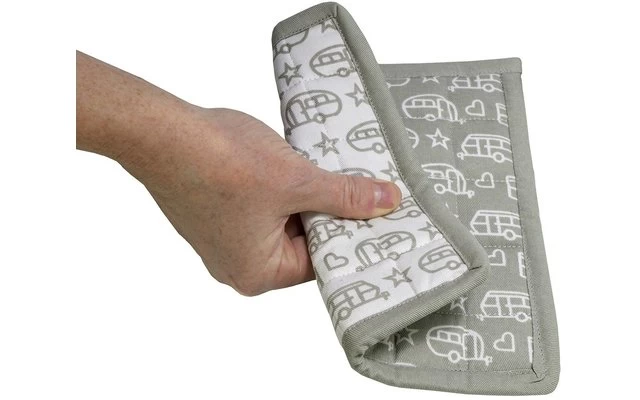 Pufz Topflappen Wohnwagen Weiß/grau 2er Pack