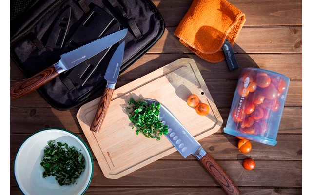 GSI Rakau Gourmet Messer Set Inklusive Schneidebrett Und Messerschärfer 7 Teilig – Bild 4