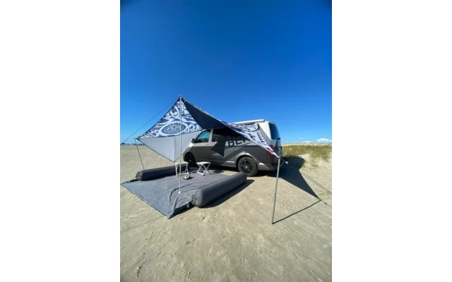 Bent Sonnensegel Neuseeland Oktopus Druck/RV Schwarz – Bild 7