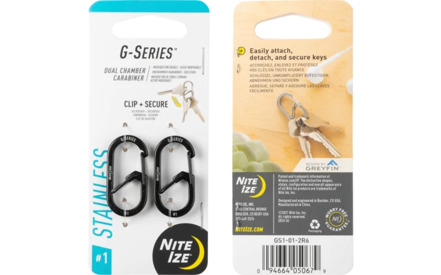 Nite Ize Karabiner G-Series 1 2pack Stainless Steel – Bild 2