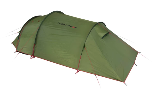High Peak Falcon 3 LW Lightweight 3 Personen Tunnelzelt Aluminium Gestänge Olive/rot – Bild 2