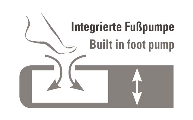 High Peak Air Bed Cross Beam Extra Long Luftbett Mit Integrierter Pumpe Hellgrau/blau Single – Bild 7